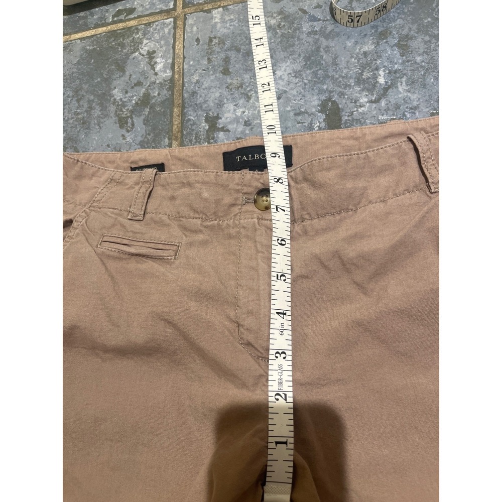 Talbots Pants Women's Size 4 Khaki Cotton Blend Cuffed Casual Trousers Comfort - Picture 9 of 12